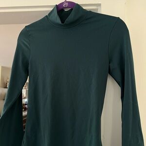 Dark Green Abercrombie Soft A&F Collection Mock Neck Bodysuit M